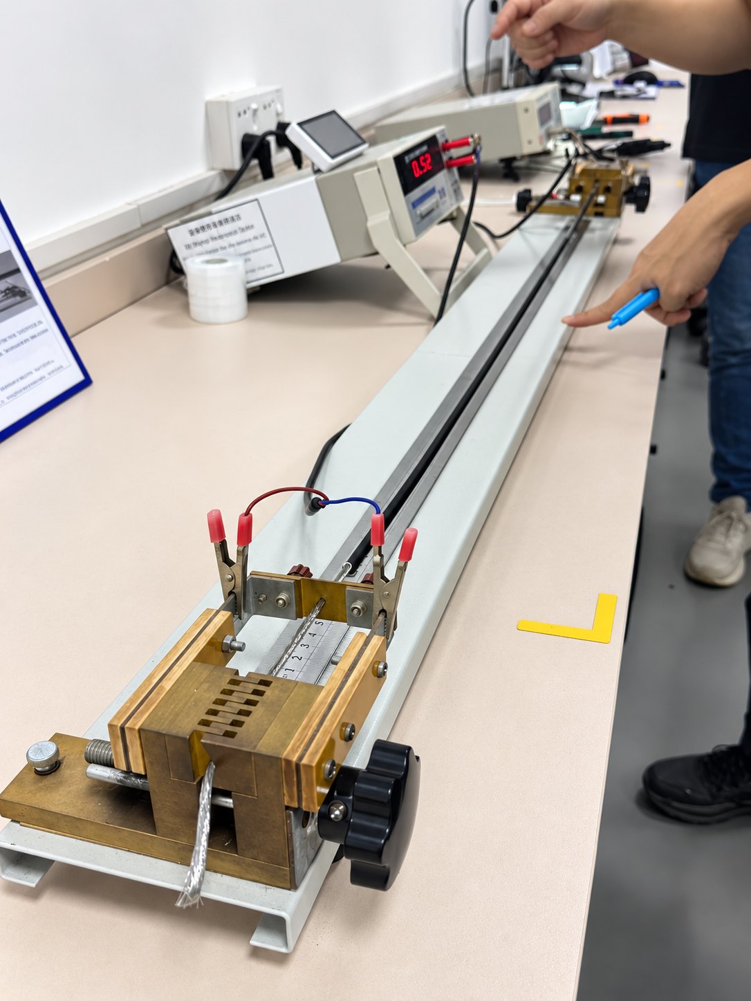 Cable testing setup reviewed during an on-site supplier visit in China