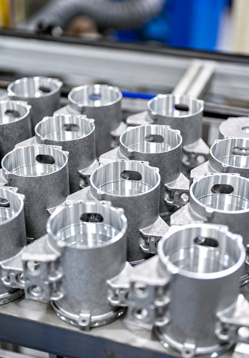 Machined automotive components documented during production follow-up in China