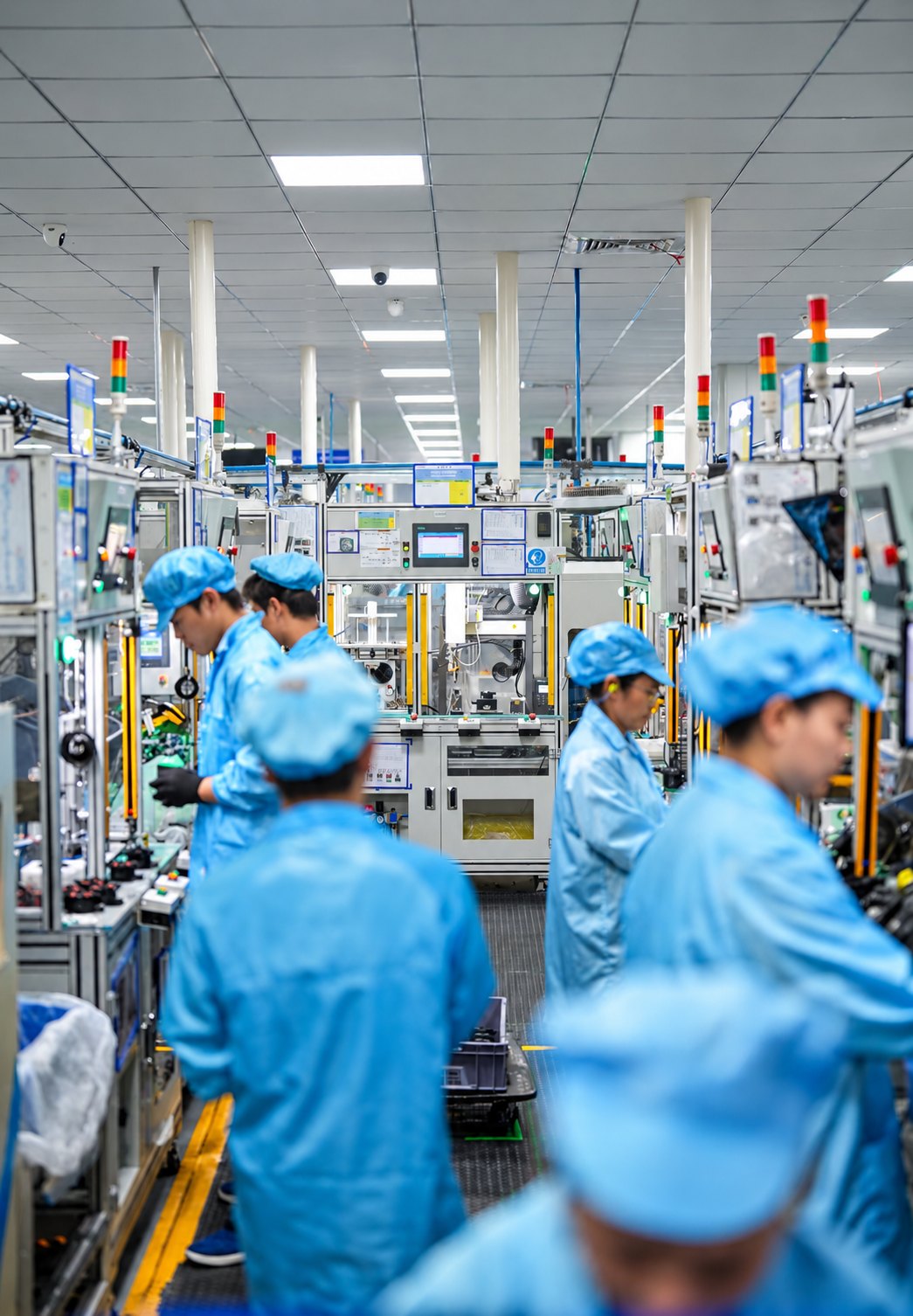 Automotive component production line at a manufacturing facility in China