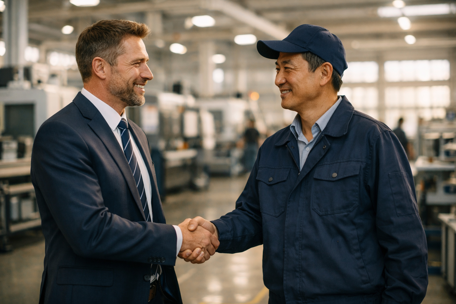 CCG team meeting with Chinese factory manager in Shanghai