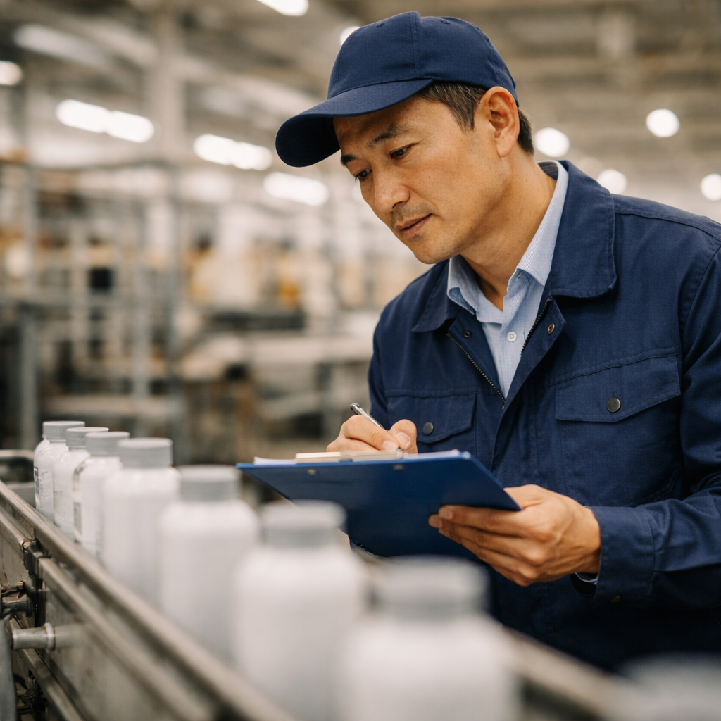 Quality inspection at Chinese factory